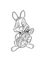 coloriage lapin et son oeuf de paques